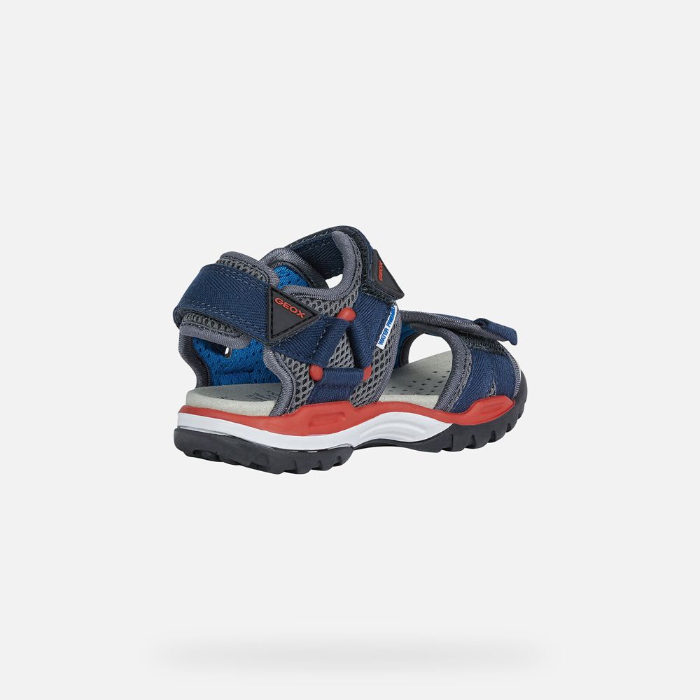 Geox Sandals Navy/Red Borealis - Geox Boys Shoes - AYRVJN710